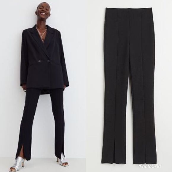 H&M Ribbed Slit-hem leggings - Picture 1 of 13